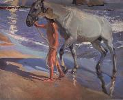 Joaquin Sorolla Y Bastida The bathing of the horse Spain oil painting artist